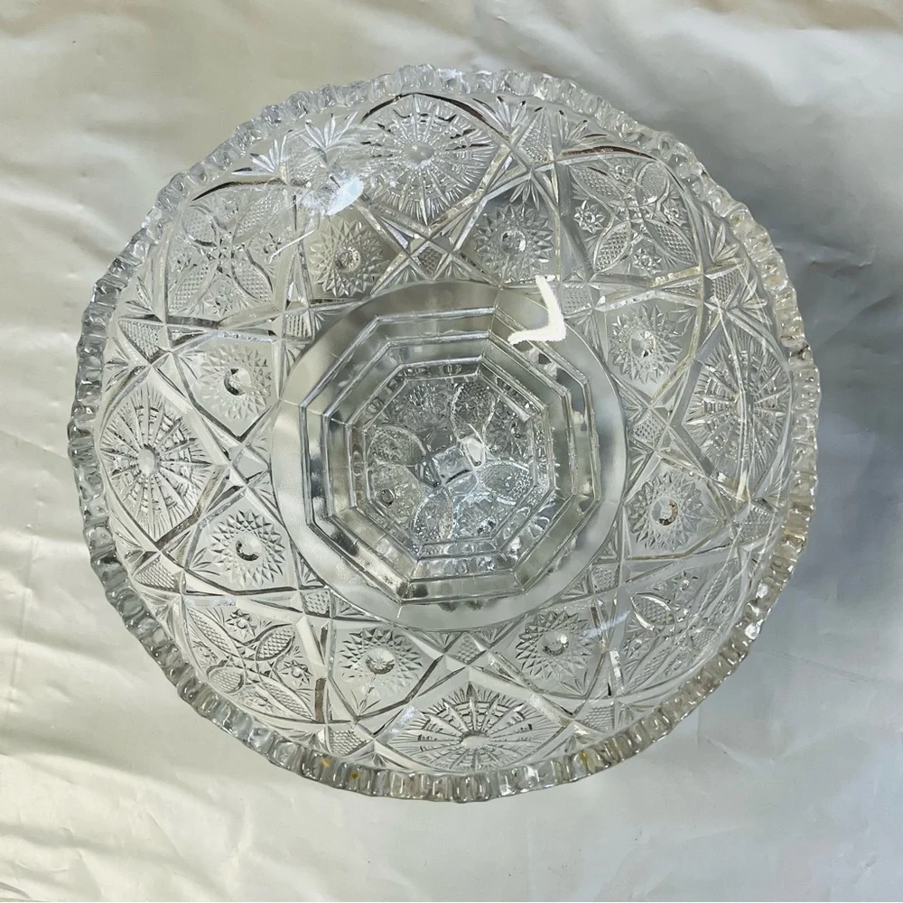 Imperial Clear Glass Pedestal Bowl Vintage